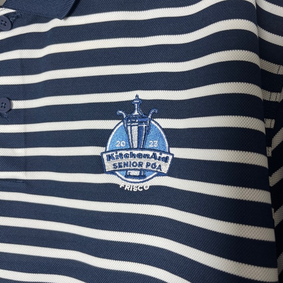 Nike NWT Stripped Dri-Fit Polo Size XL Senior PGA - Picture 2 of 7